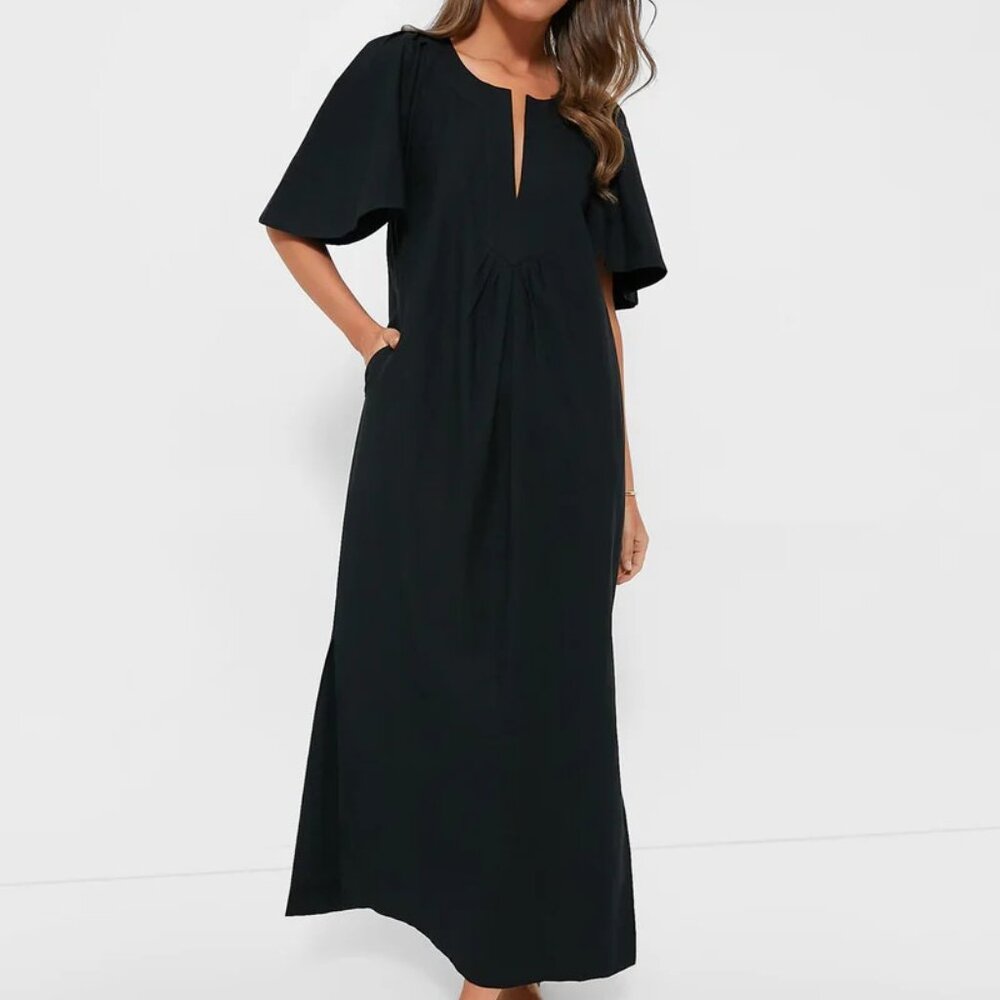 Tuckernuck Black Finley Flutter Sleeve Maxi Dress